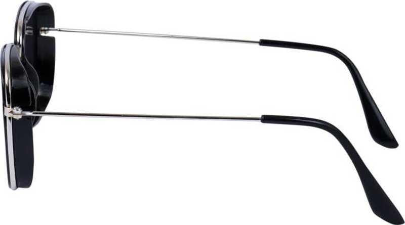 Unisex Red Silver Retro Square Sunglass