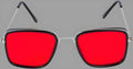 Unisex Red Silver Retro Square Sunglass